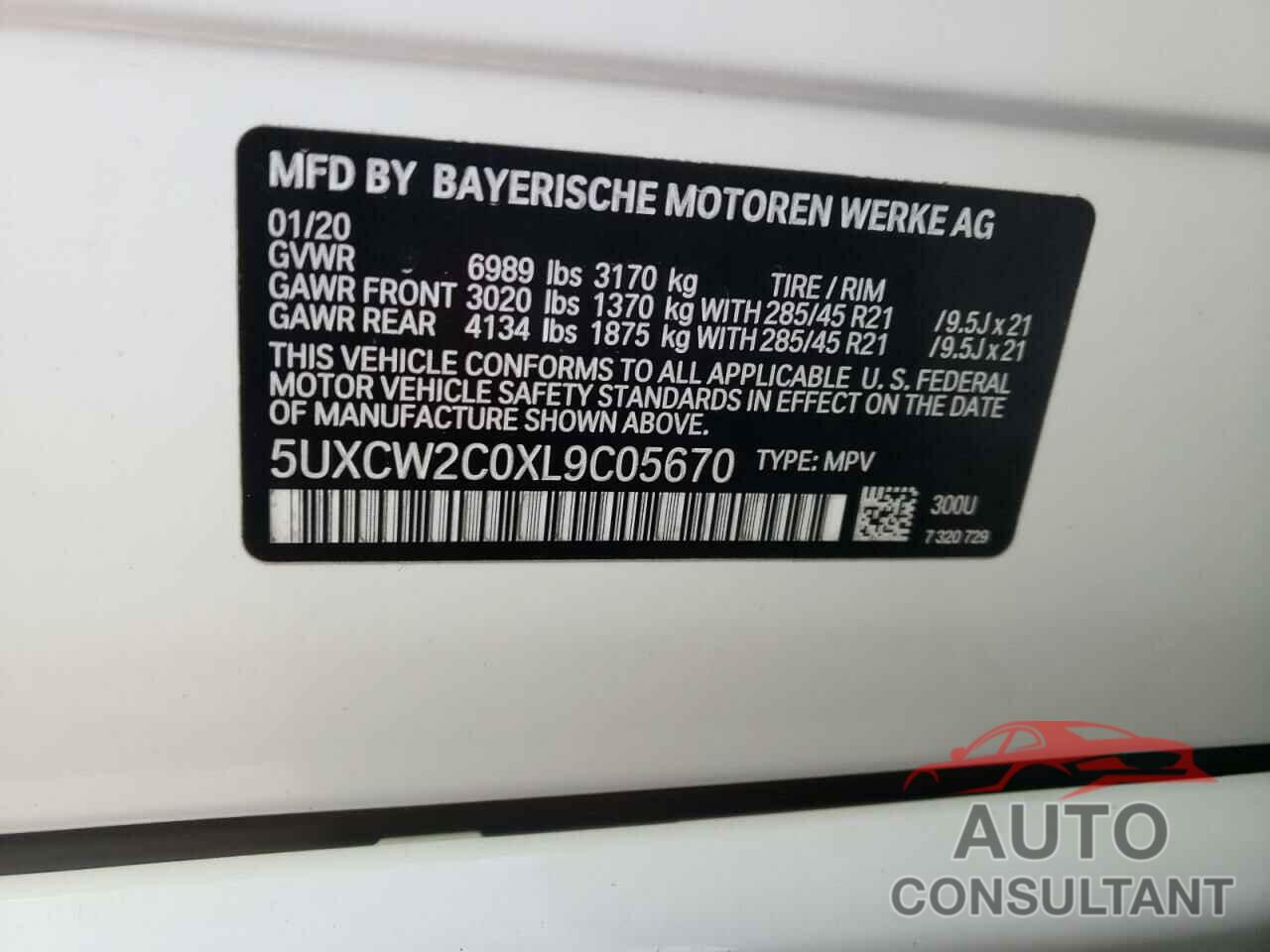 BMW X7 2020 - 5UXCW2C0XL9C05670