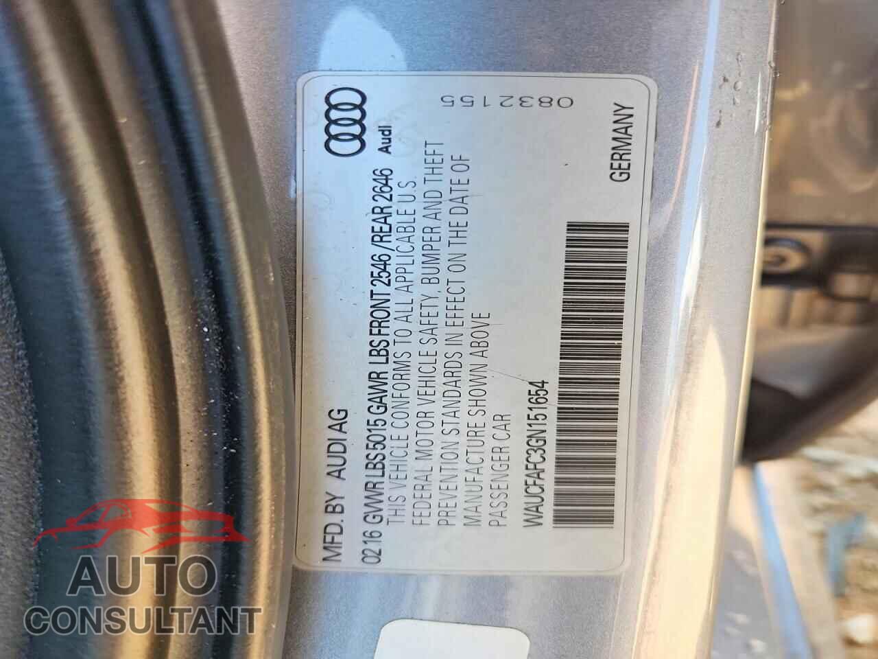 AUDI A6 2016 - WAUCFAFC3GN151654