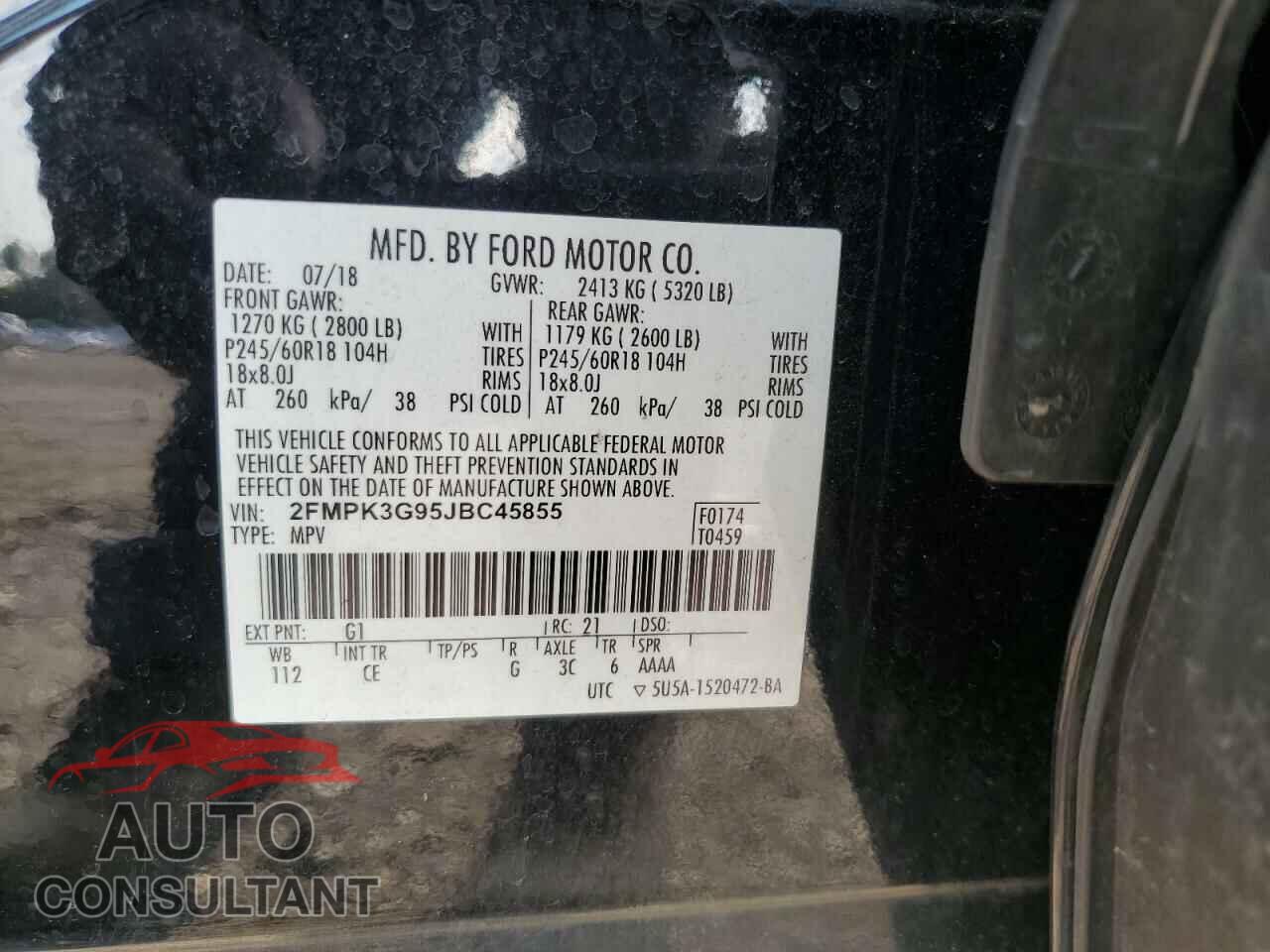 FORD EDGE 2018 - 2FMPK3G95JBC45855