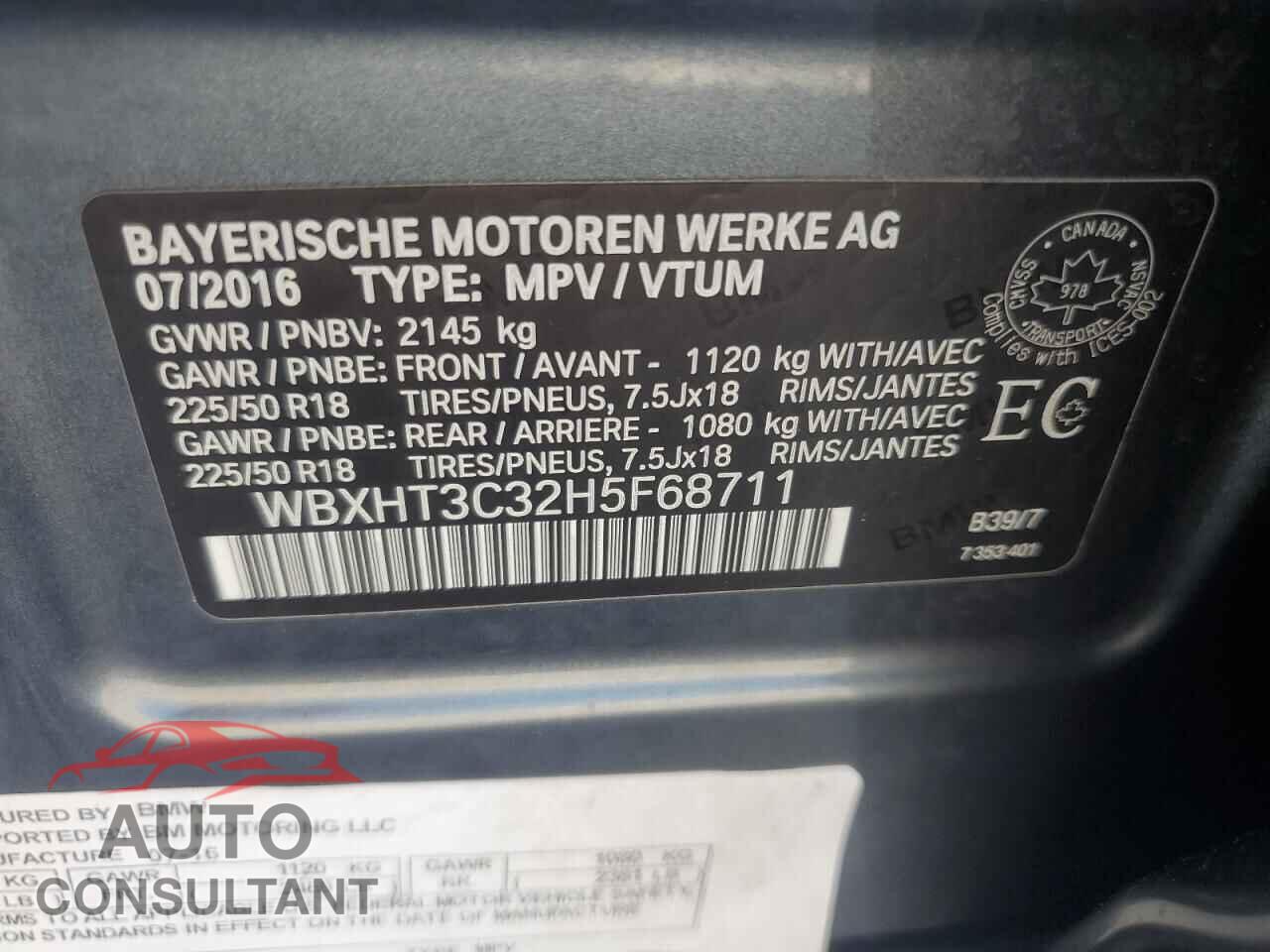 BMW X1 2017 - WBXHT3C32H5F68711
