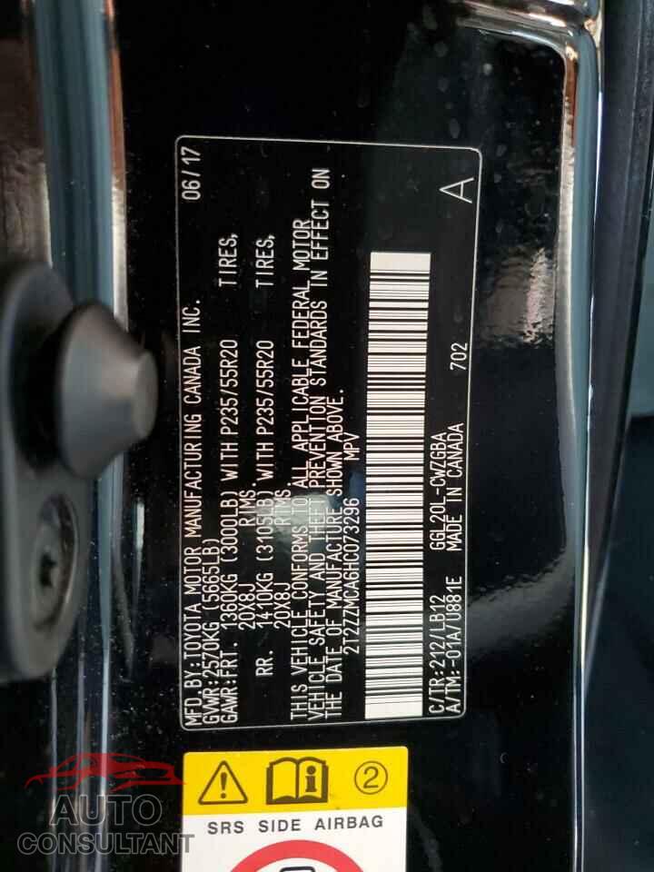 LEXUS RX350 2017 - 2T2ZZMCA6HC073296