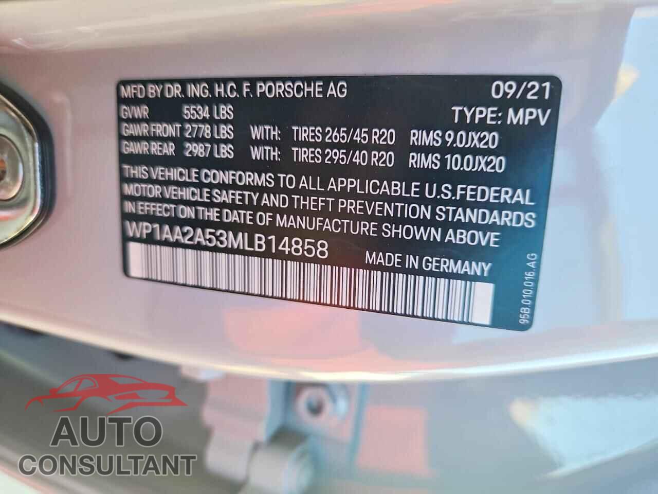 PORSCHE MACAN 2021 - WP1AA2A53MLB14858