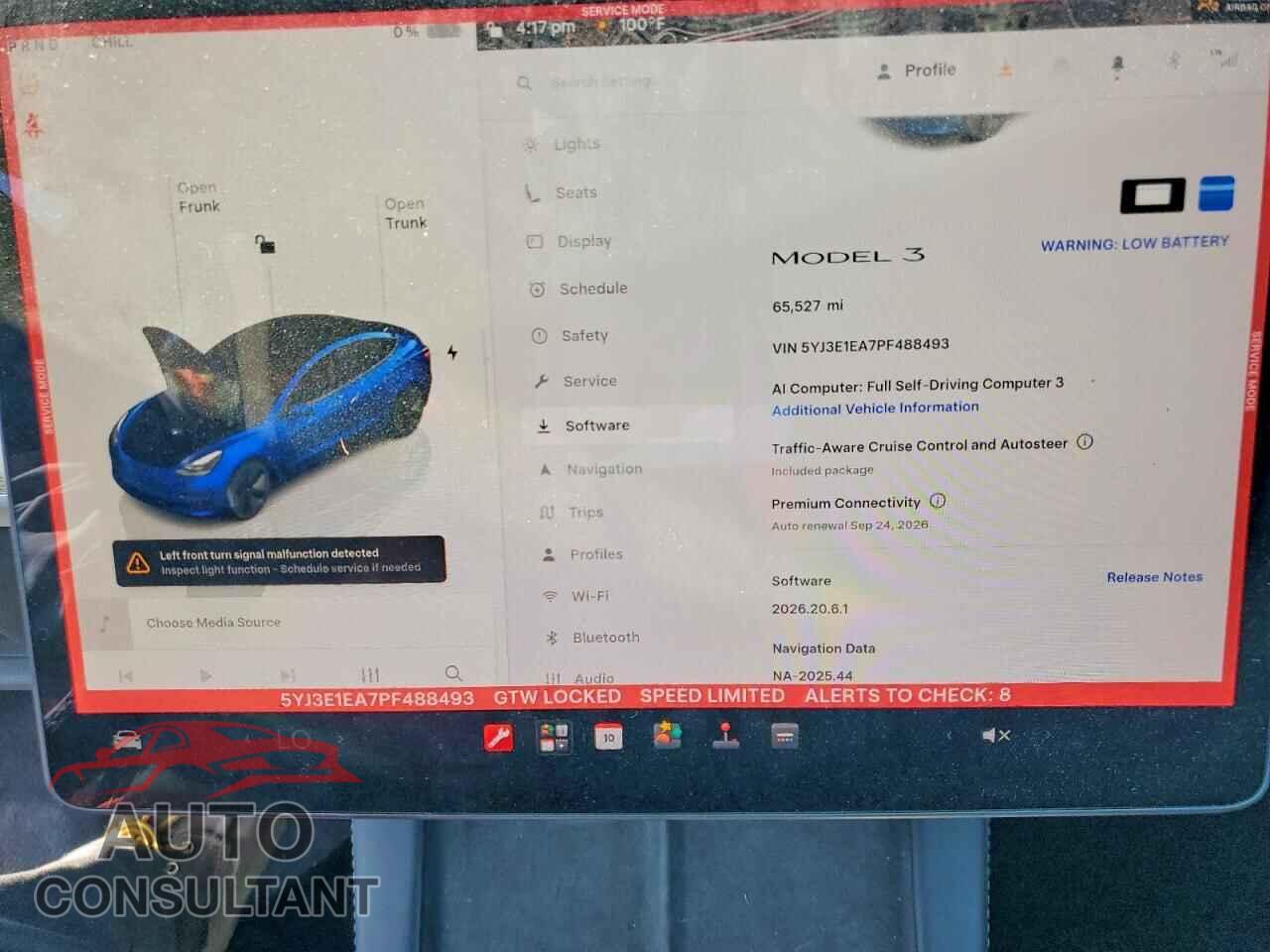 TESLA MODEL 3 2023 - 5YJ3E1EA7PF488493