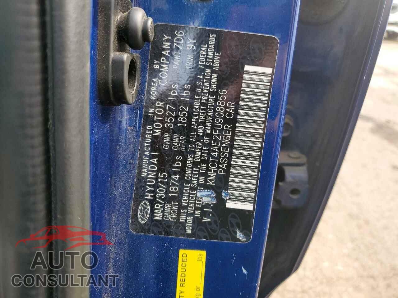 HYUNDAI ACCENT 2015 - KMHCT4AE2FU908856