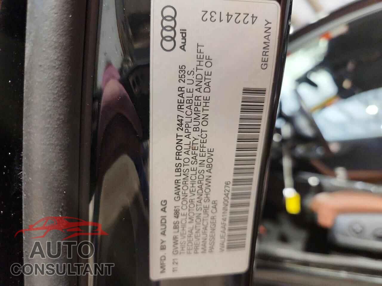 AUDI A4 2022 - WAUEAAF41NN004276