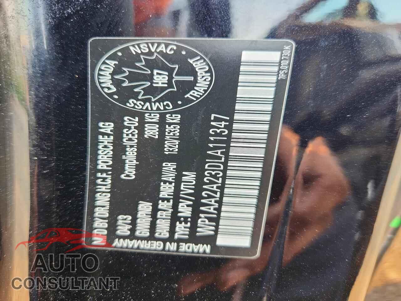 PORSCHE CAYENNE 2013 - WP1AA2A23DLA11347