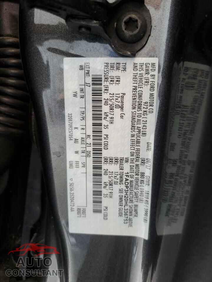 FORD FOCUS 2017 - 1FADP3H20HL336753