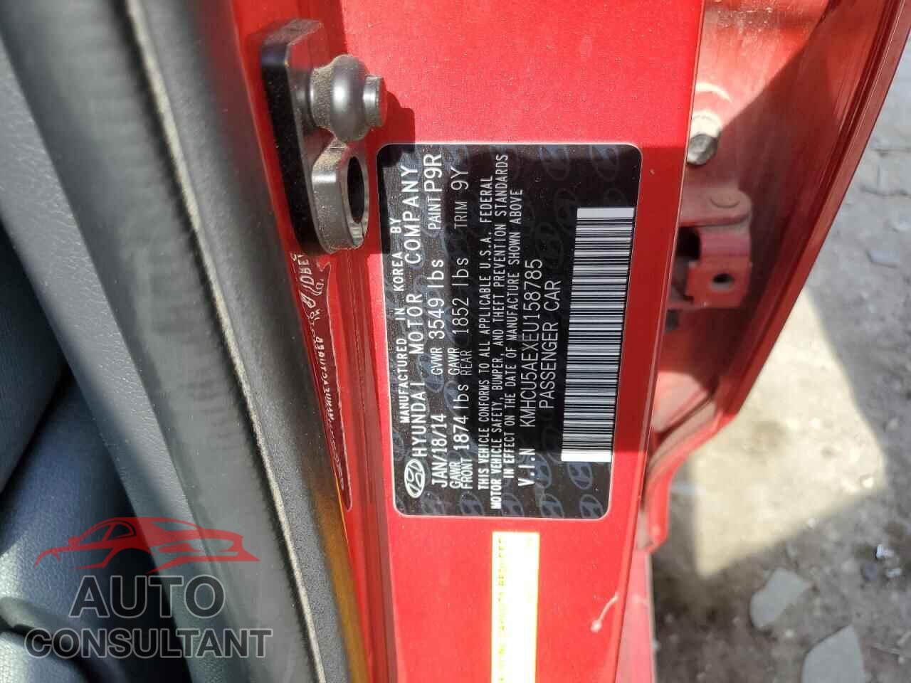 HYUNDAI ACCENT 2014 - KMHCU5AEXEU158785