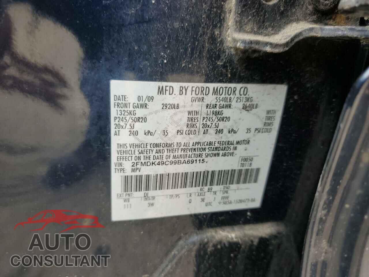 FORD EDGE 2009 - 2FMDK49C99BA69115