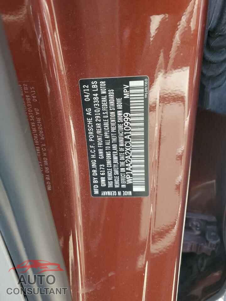 PORSCHE CAYENNE 2012 - WP1AA2A2XCLA10999