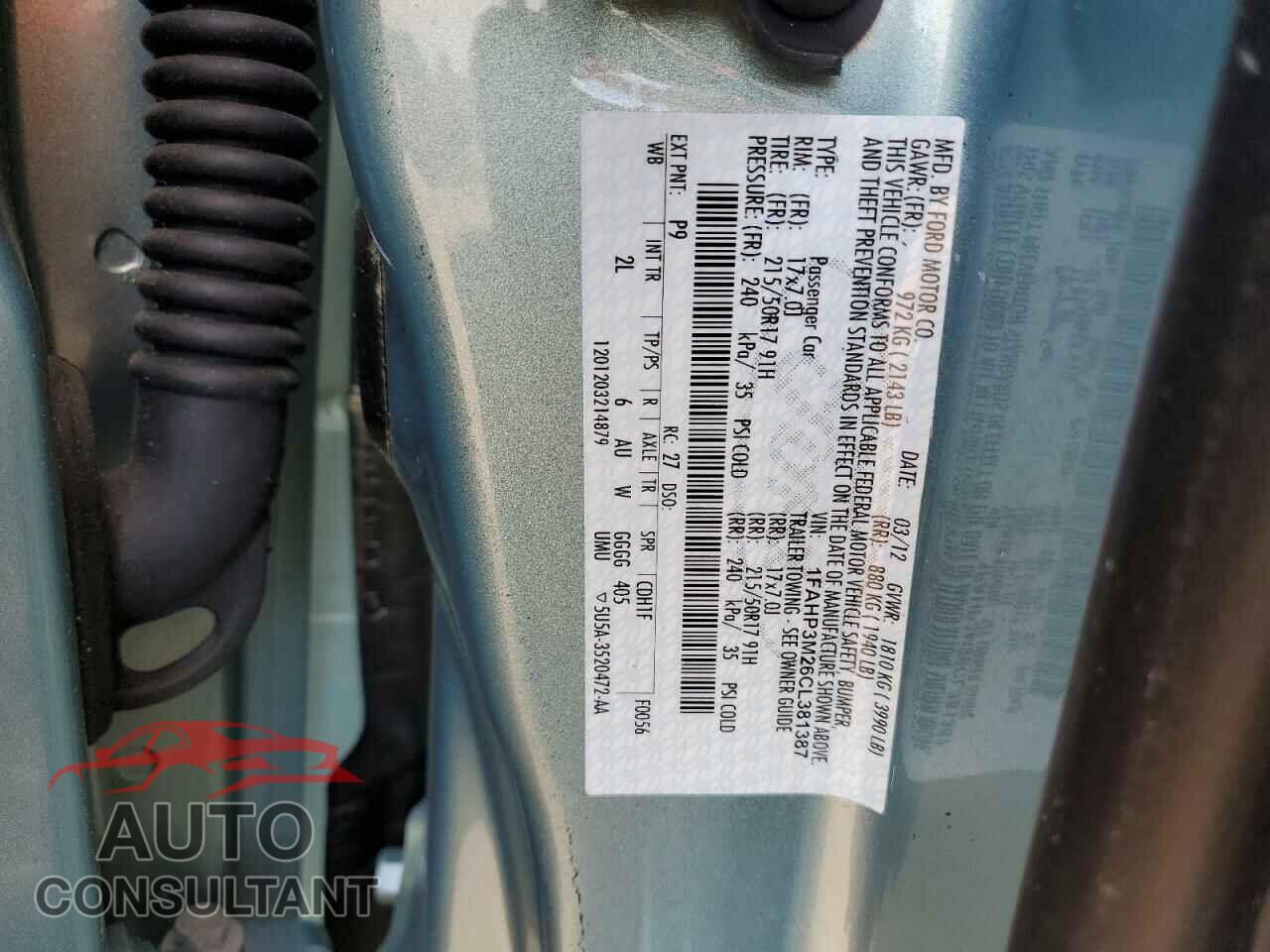 FORD FOCUS 2012 - 1FAHP3M26CL381387