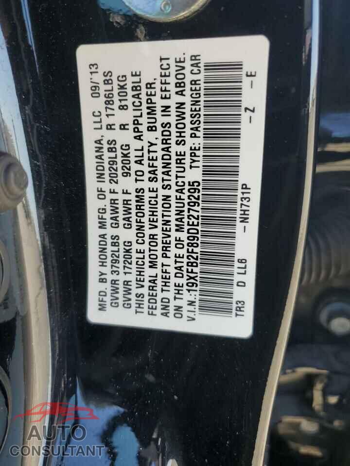 HONDA CIVIC 2013 - 19XFB2F89DE279295