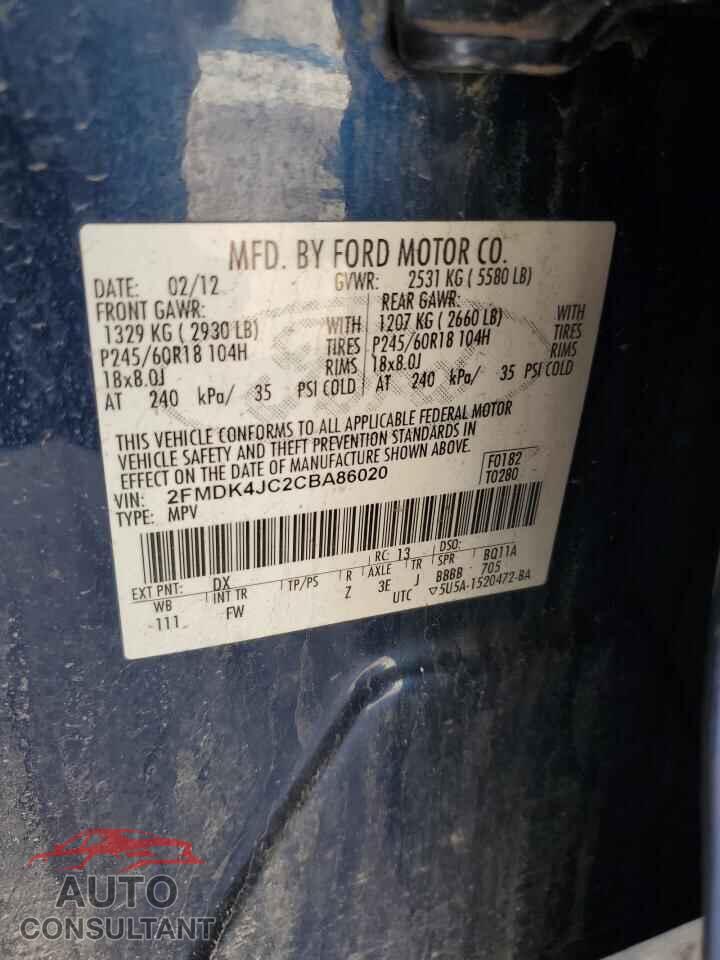 FORD EDGE 2012 - 2FMDK4JC2CBA86020