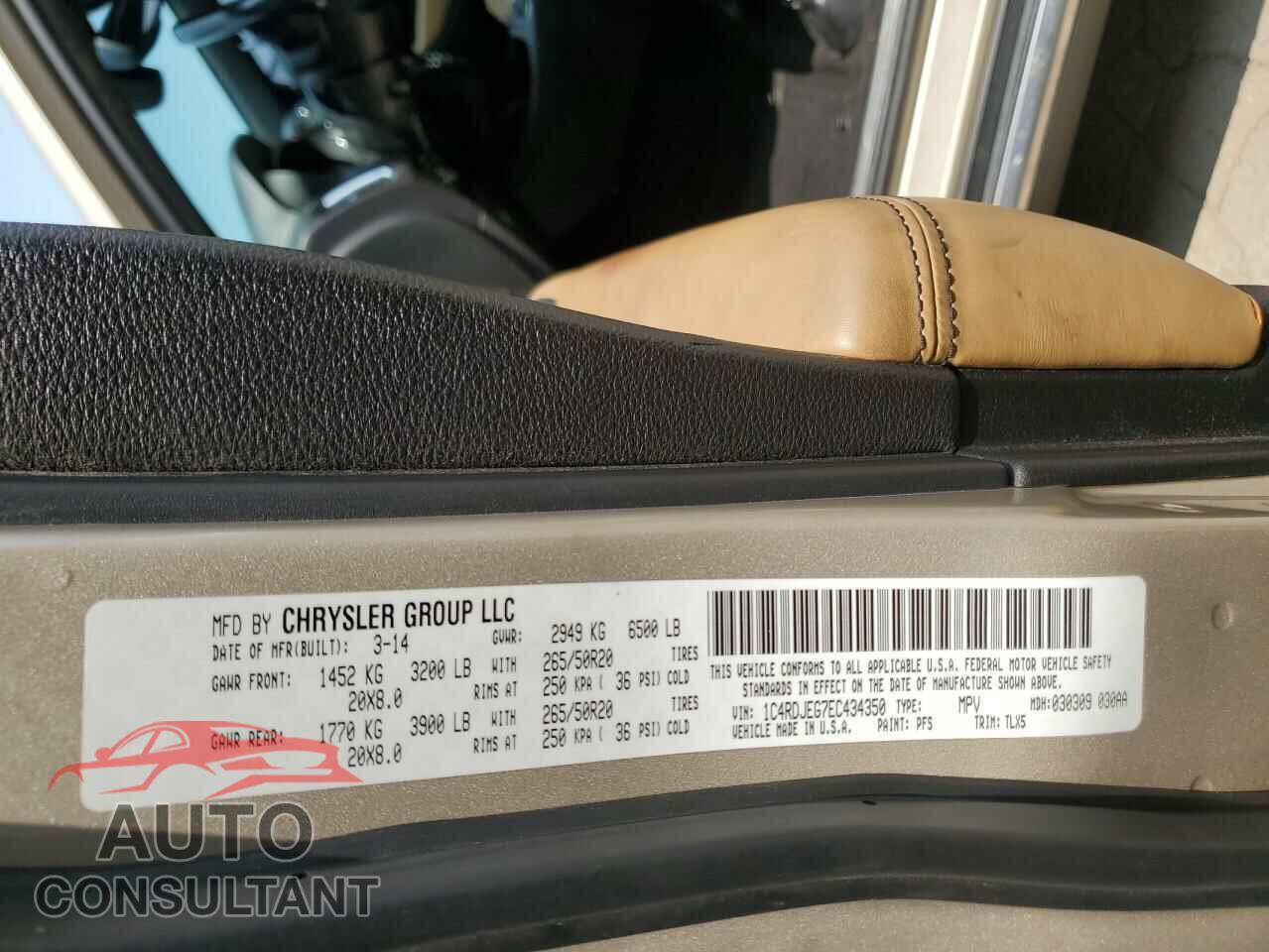 DODGE DURANGO 2014 - 1C4RDJEG7EC434350