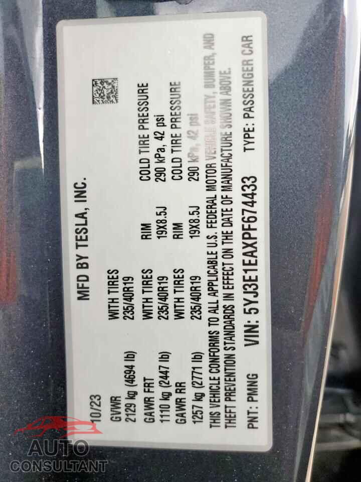 TESLA MODEL 3 2023 - 5YJ3E1EAXPF674433