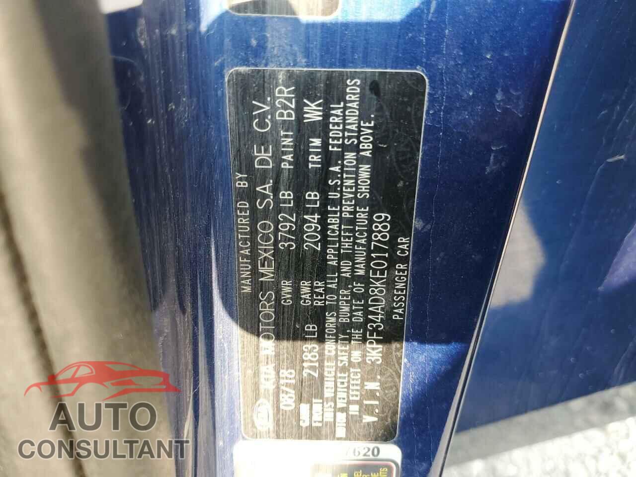 KIA FORTE 2019 - 3KPF34AD8KE017889