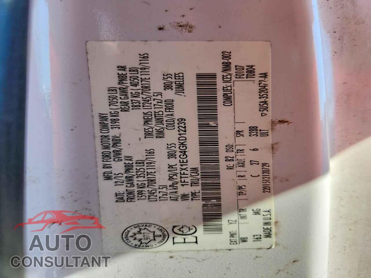 FORD F150 2016 - 1FTFX1EG4GKD12239