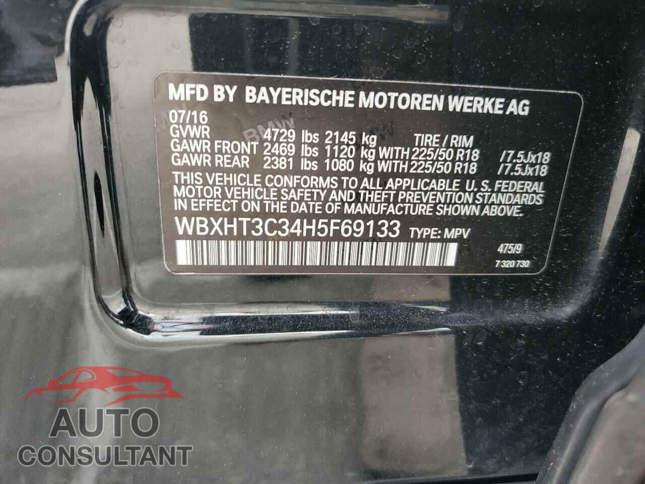 BMW X1 2017 - WBXHT3C34H5F69133