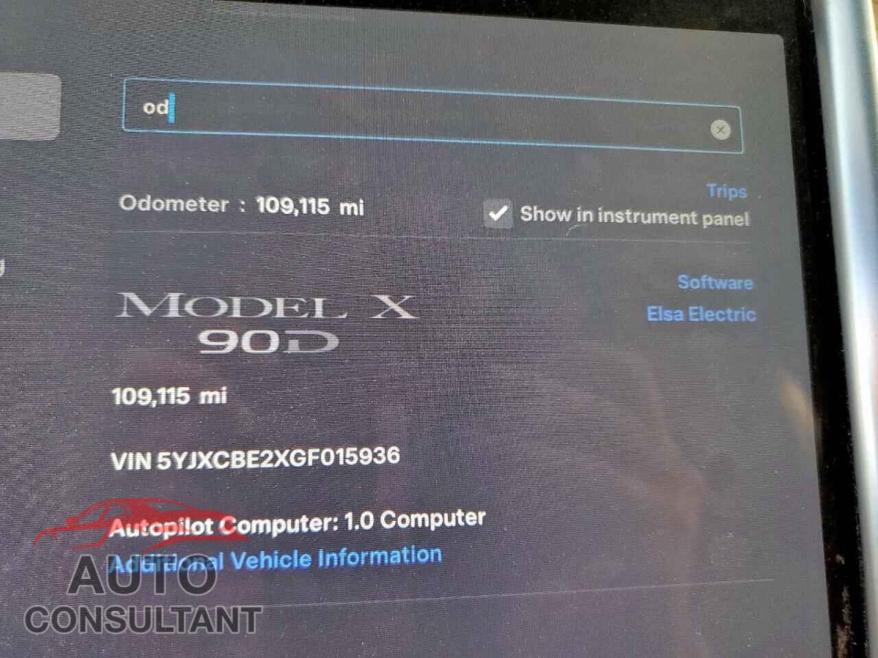 TESLA MODEL X 2016 - 5YJXCBE2XGF015936
