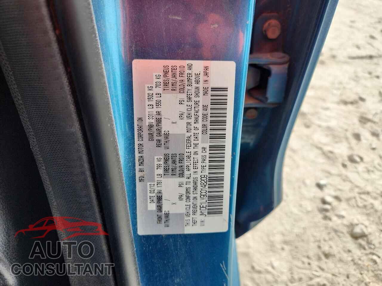 MAZDA 2 2012 - JM1DE1LY9C0148209