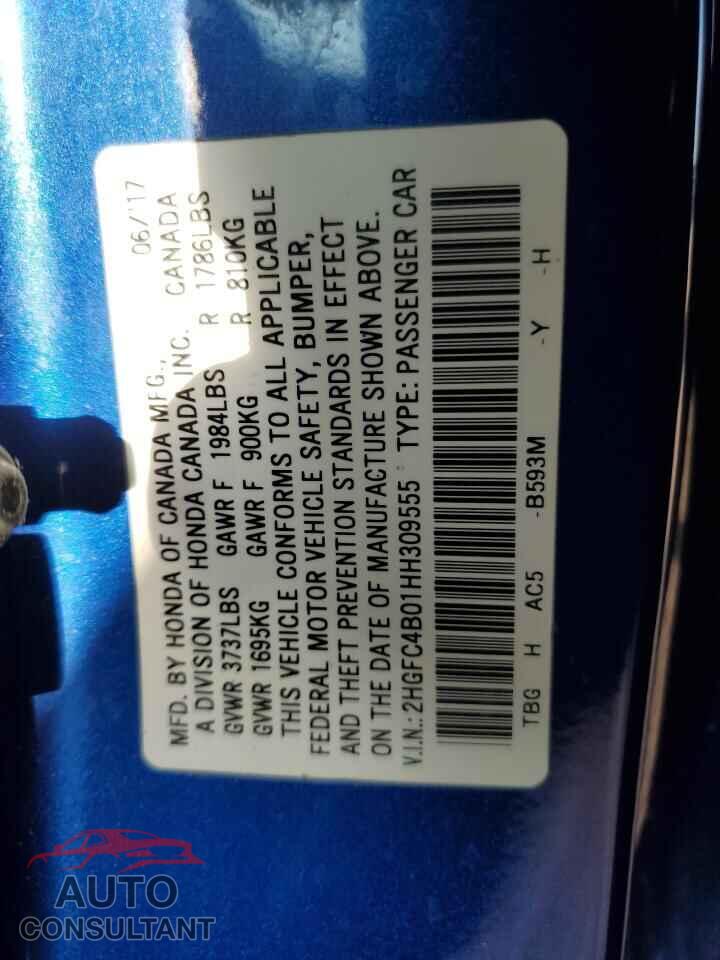 HONDA CIVIC 2017 - 2HGFC4B01HH309555