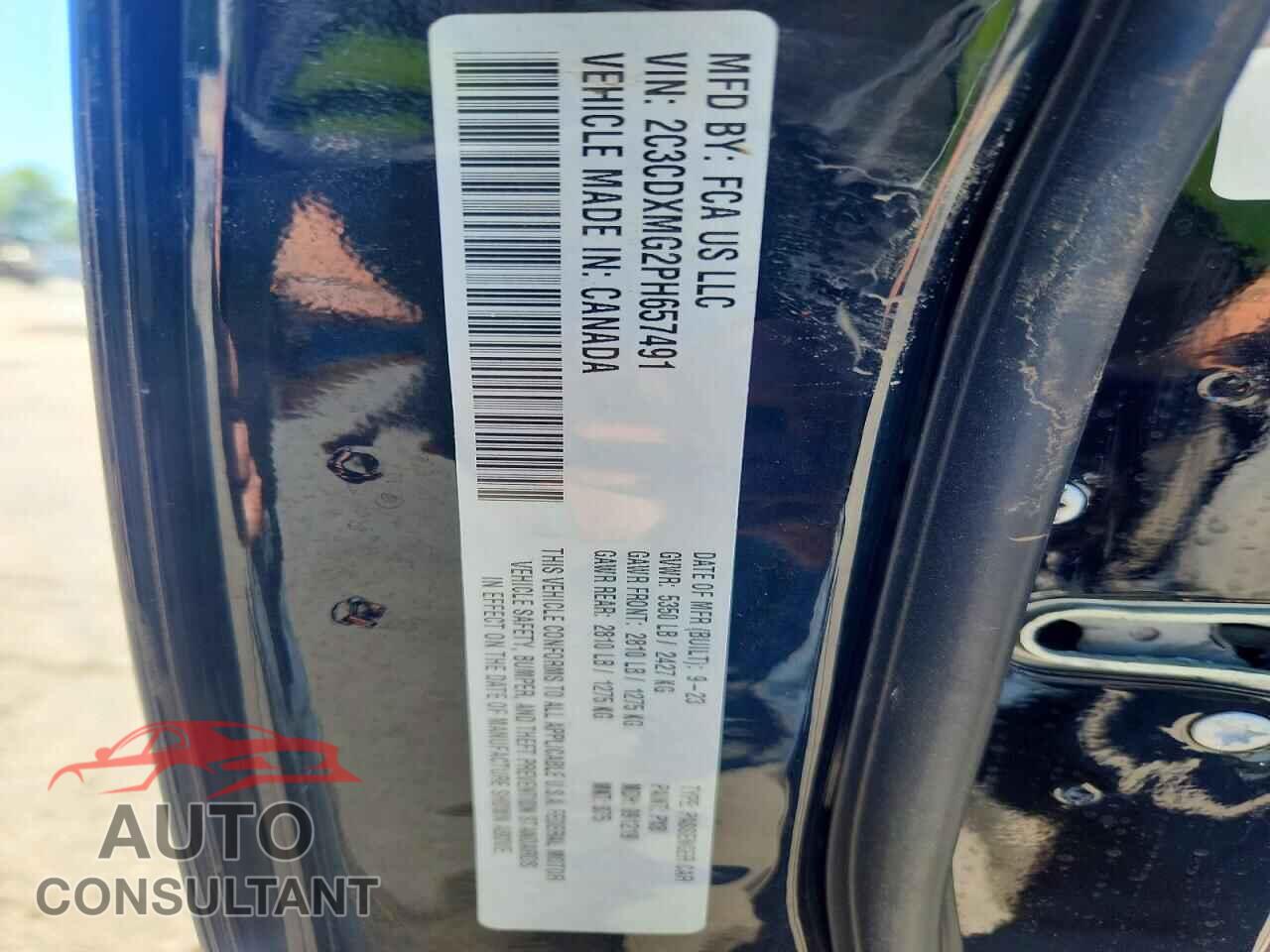 DODGE CHARGER 2023 - 2C3CDXMG2PH657491