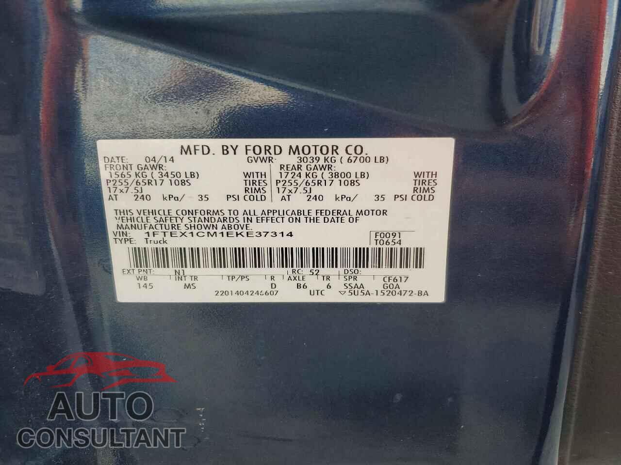 FORD F150 2014 - 1FTEX1CM1EKE37314