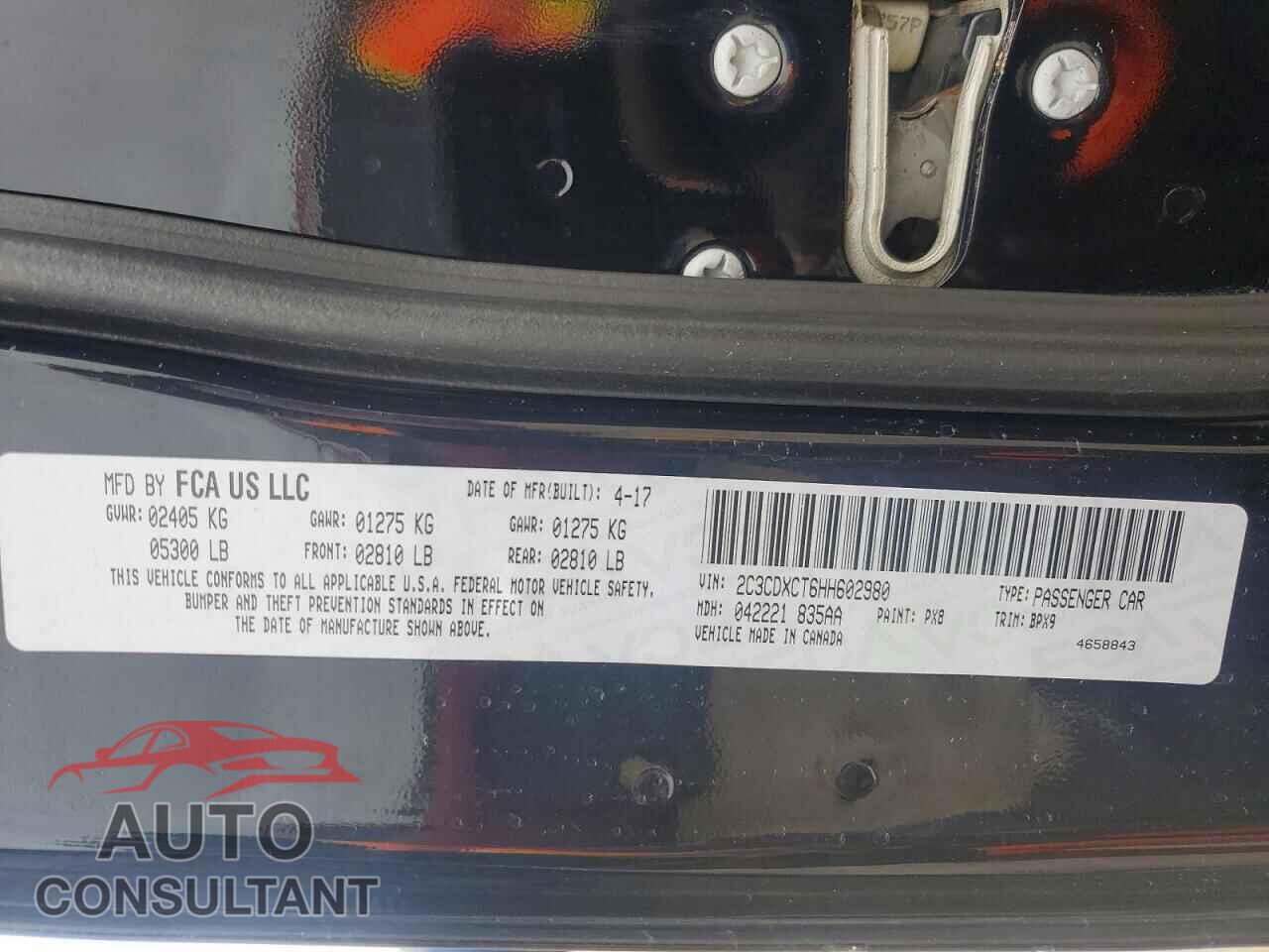 DODGE CHARGER 2017 - 2C3CDXCT6HH602980