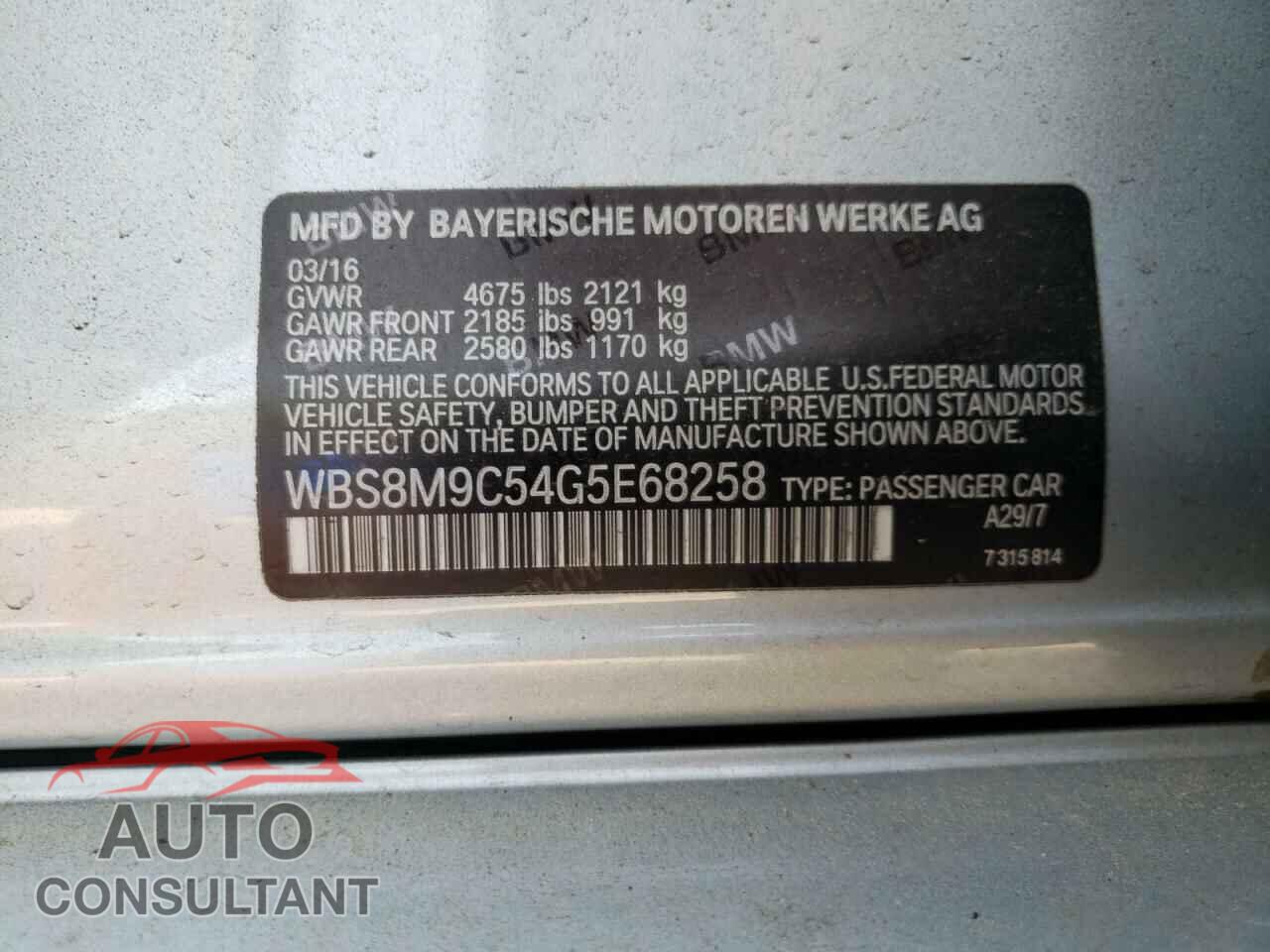 BMW M3 2016 - WBS8M9C54G5E68258