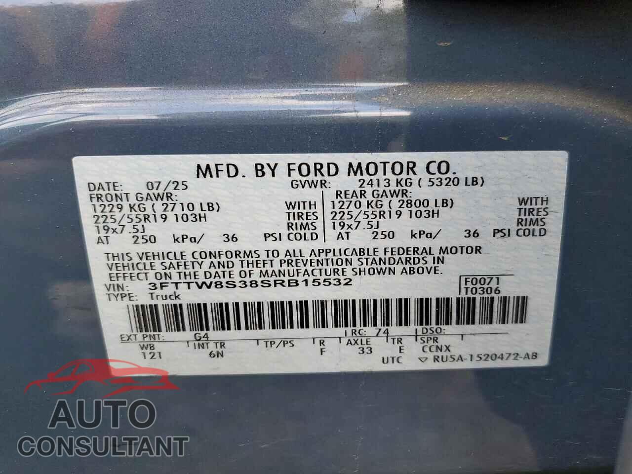 FORD MAVERICK 2025 - 3FTTW8S38SRB15532