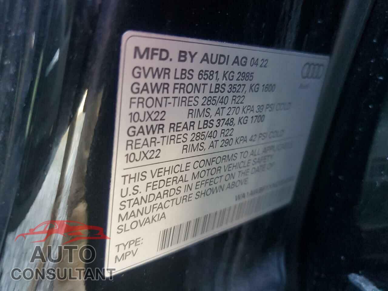 AUDI SQ8 2022 - WA1AWBF1XND024203