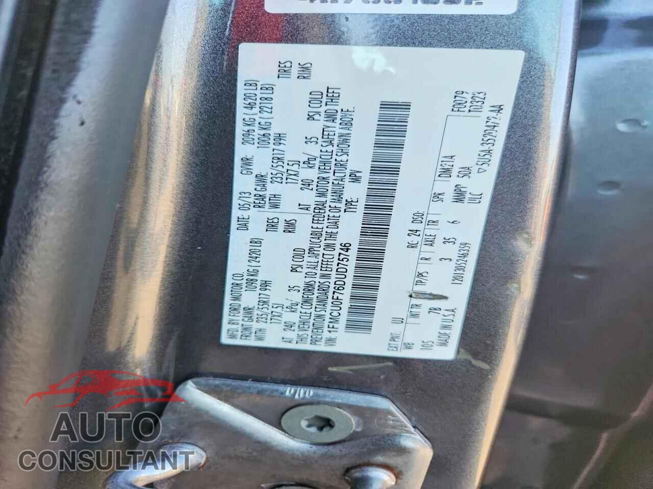 FORD ESCAPE 2013 - 1FMCU0F76DUD75746
