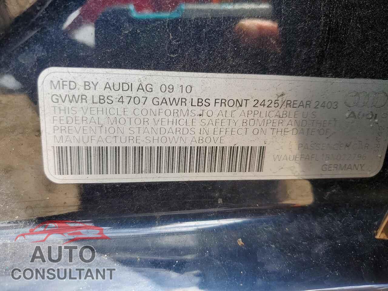 AUDI A4 2011 - WAUEFAFL1BN022796