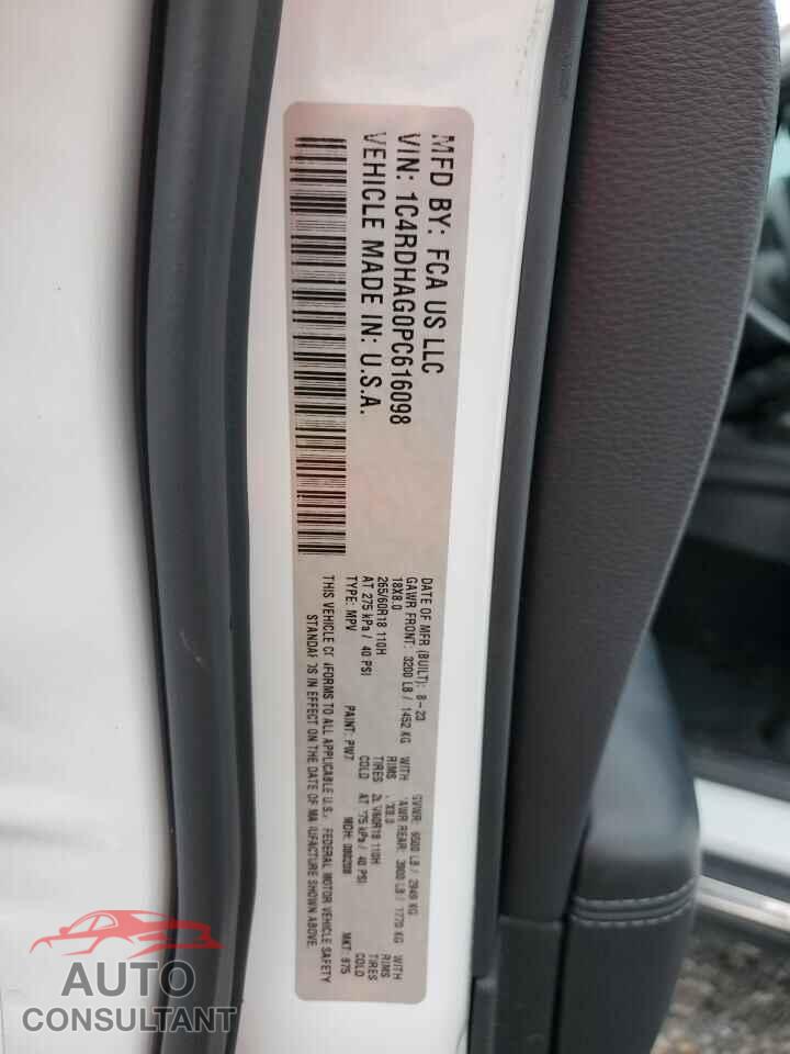 DODGE DURANGO 2023 - 1C4RDHAG0PC616098