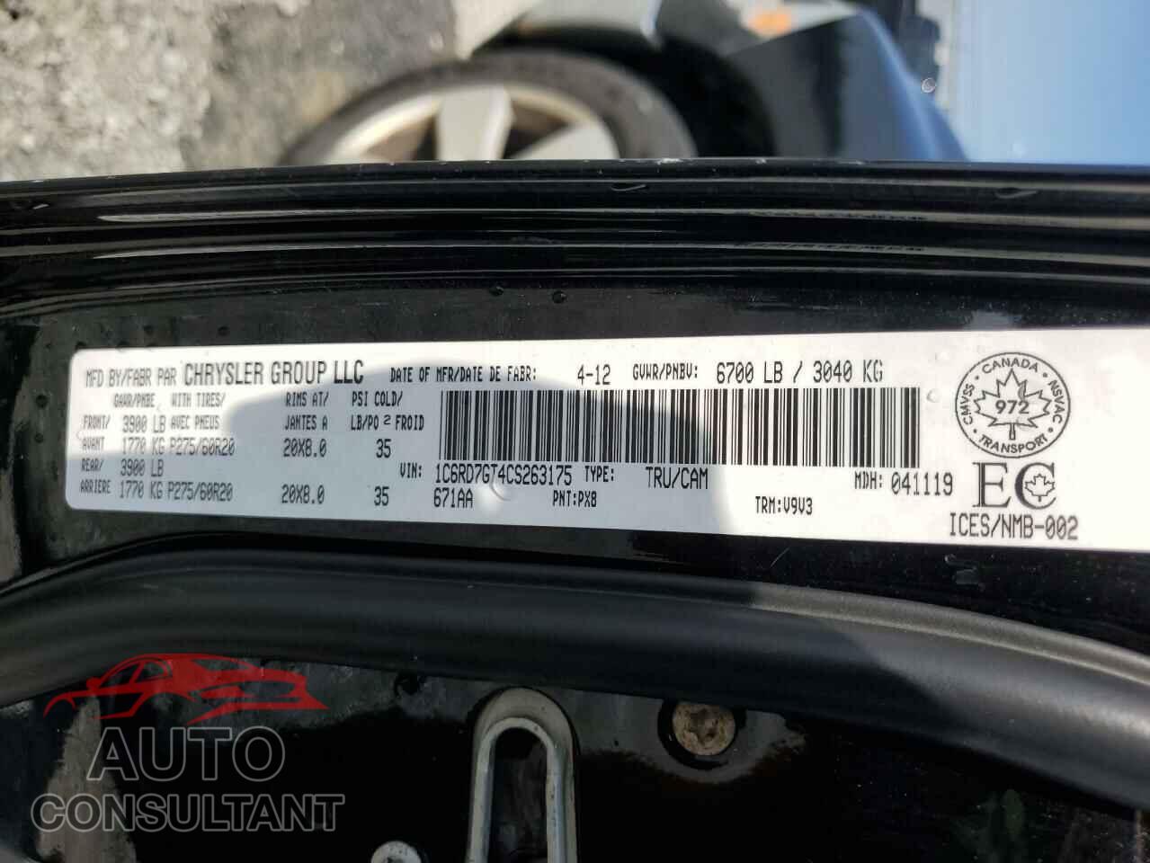 DODGE RAM 1500 2012 - 1C6RD7GT4CS263175
