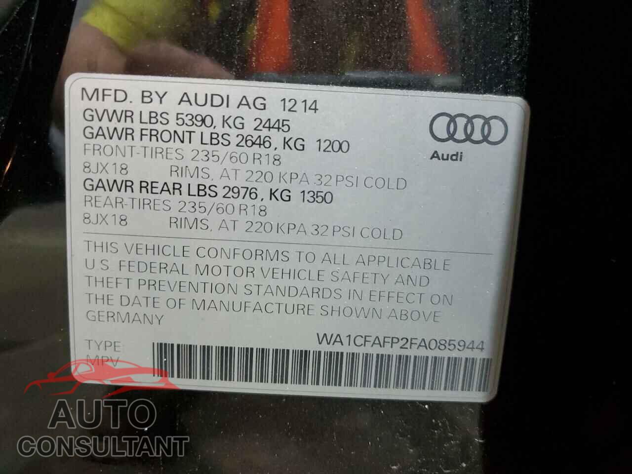 AUDI Q5 2015 - WA1CFAFP2FA085944