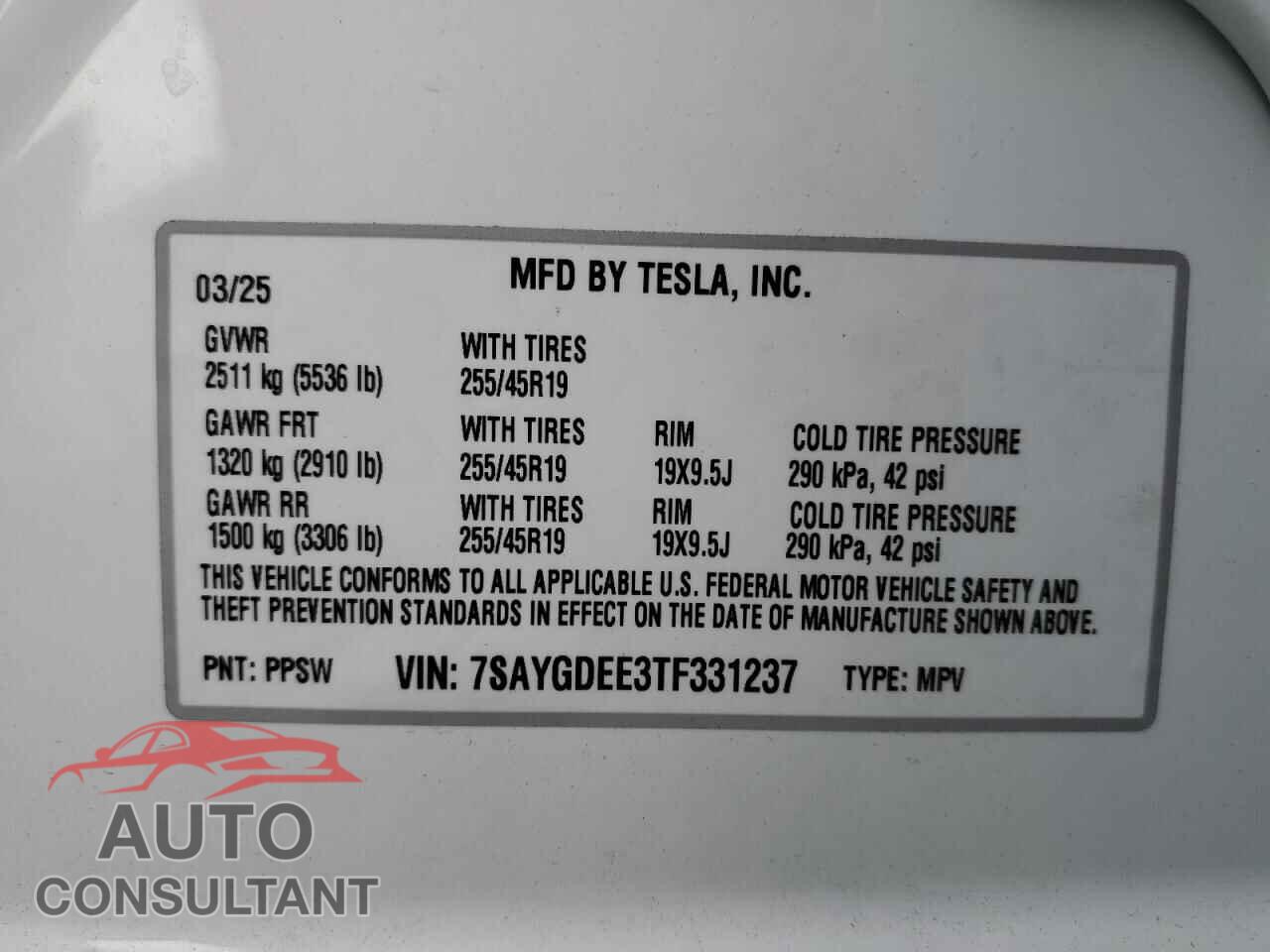 TESLA MODEL Y 2026 - 7SAYGDEE3TF331237