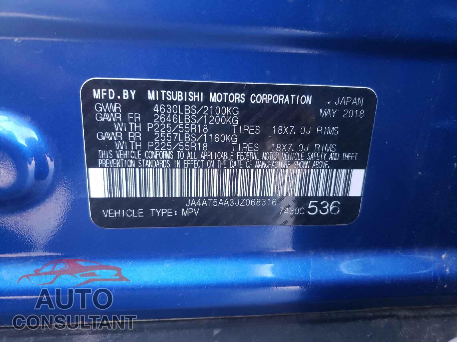 MITSUBISHI ECLIPSE 2018 - JA4AT5AA3JZ068316