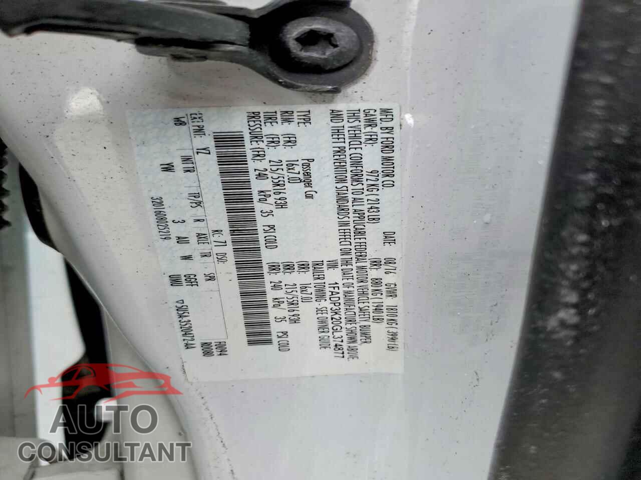 FORD FOCUS 2016 - 1FADP3K20GL374877