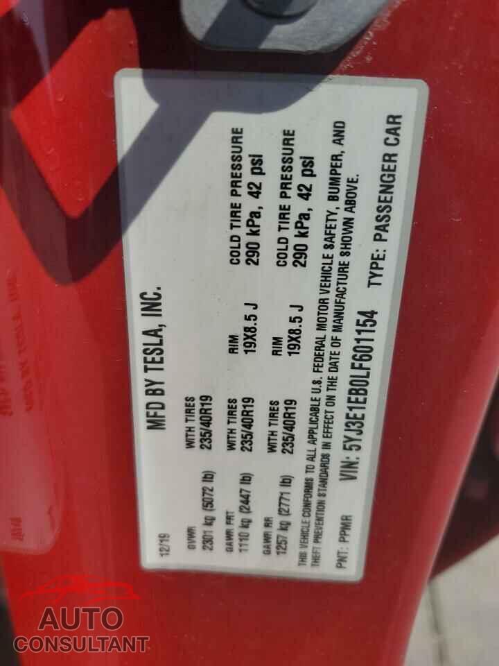 TESLA MODEL 3 2020 - 5YJ3E1EB0LF601154