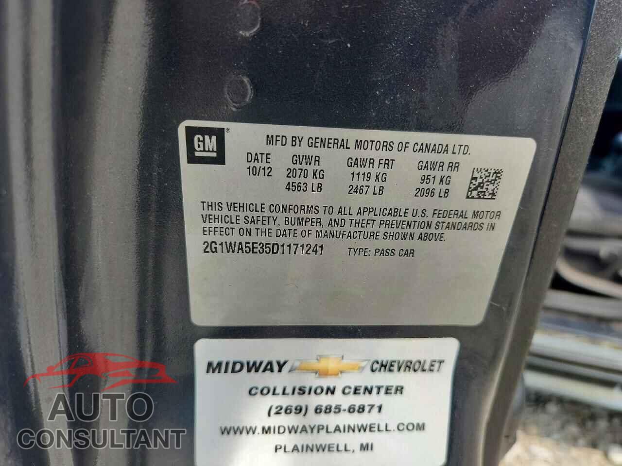 CHEVROLET IMPALA 2013 - 2G1WA5E35D1171241