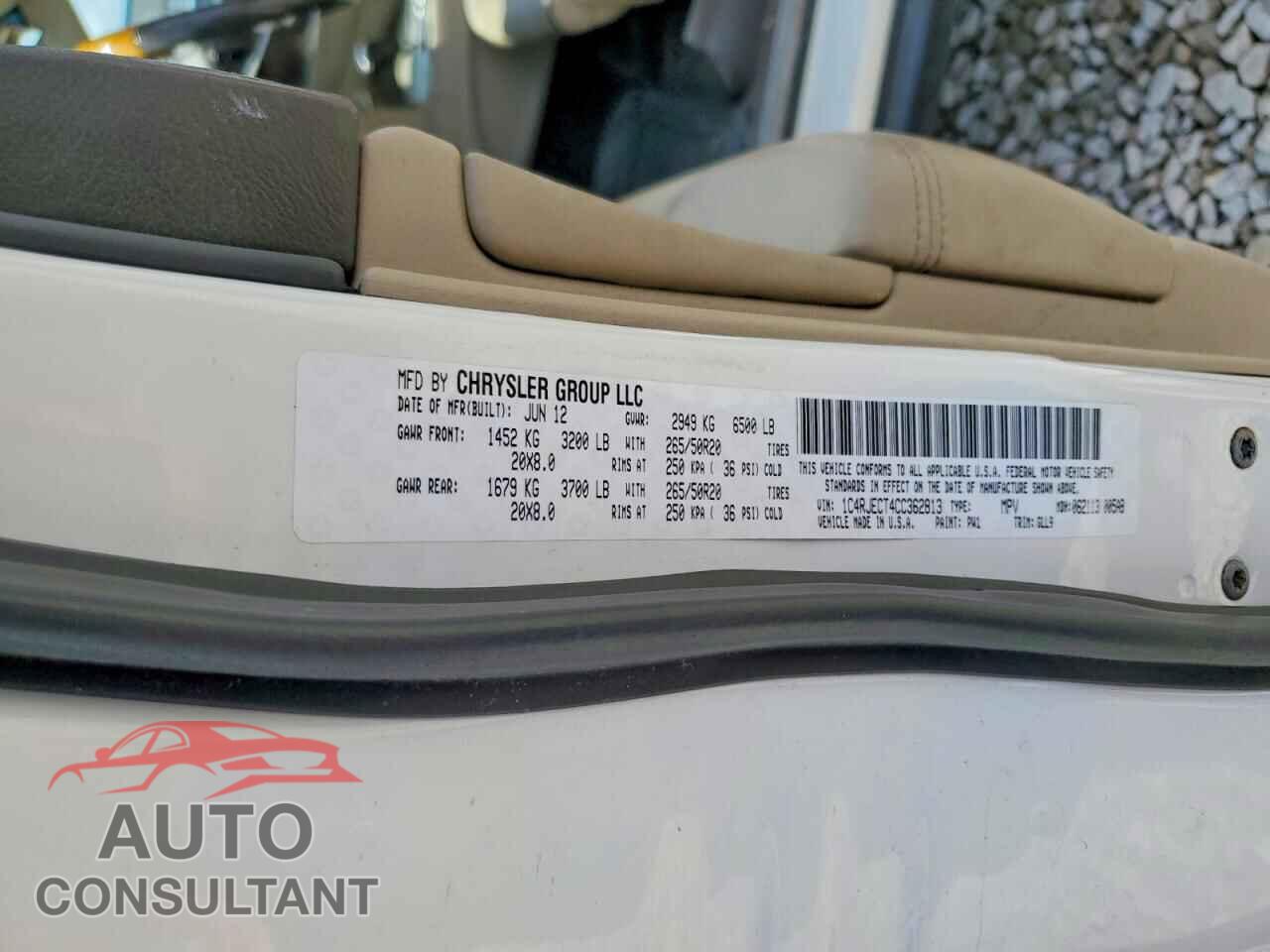 JEEP CHEROKEE 2012 - 1C4RJECT4CC362813