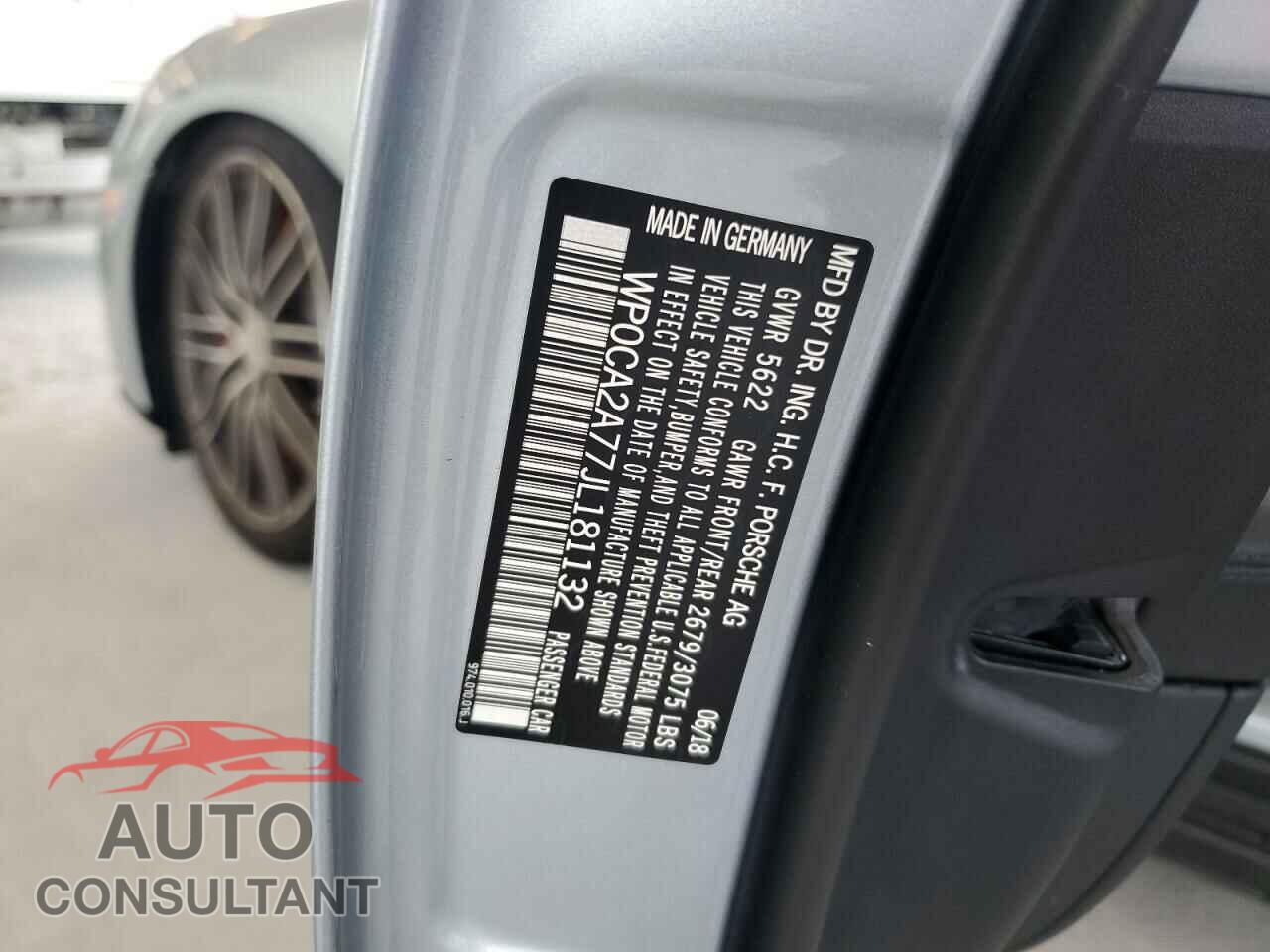 PORSCHE PANAMERA 2018 - WP0CA2A77JL181132