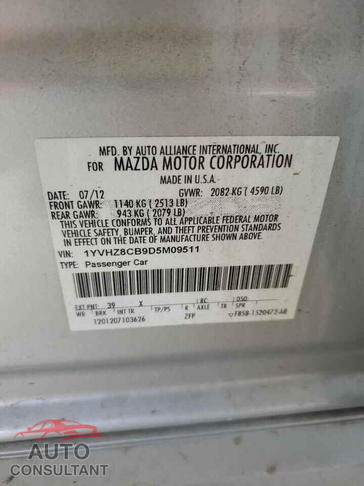 MAZDA 6 2013 - 1YVHZ8CB9D5M09511