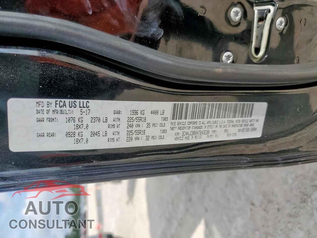 JEEP COMPASS 2017 - 3C4NJCBB0HT643238