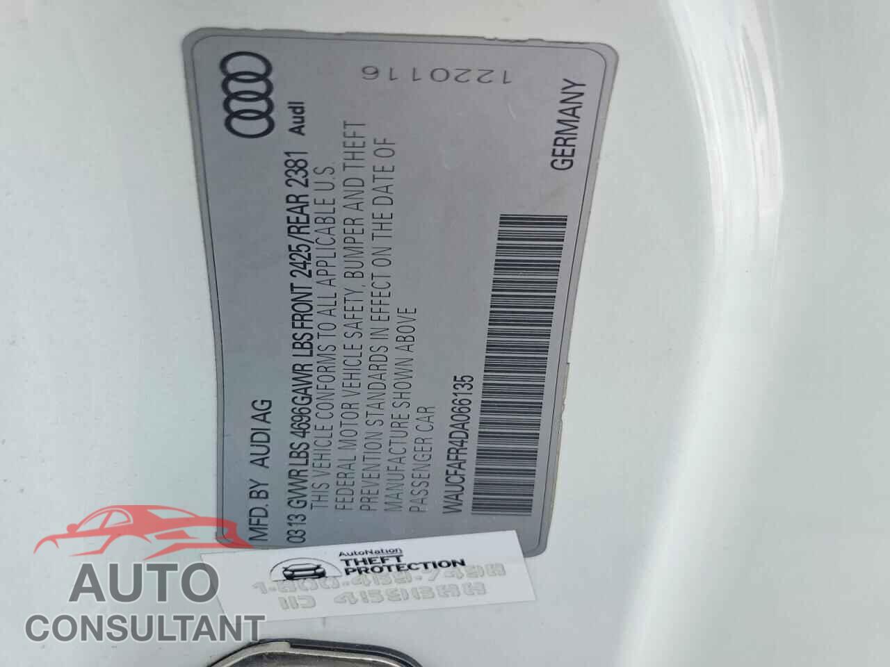 AUDI A5 2013 - WAUCFAFR4DA066135