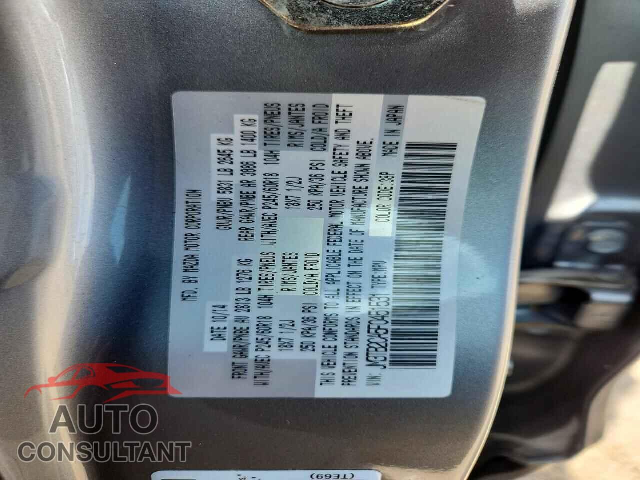 MAZDA CX-9 2015 - JM3TB2CA5F0451531