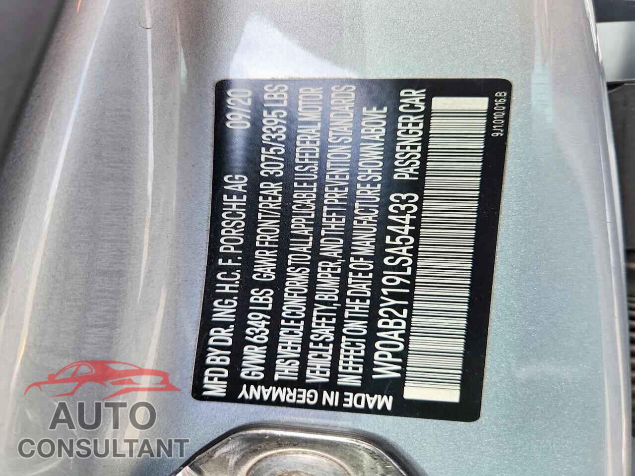 PORSCHE TAYCAN 2020 - WP0AB2Y19LSA54433