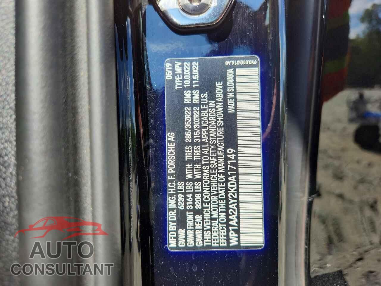 PORSCHE CAYENNE 2019 - WP1AA2AY2KDA17149