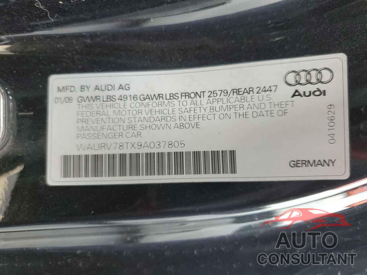 AUDI S5/RS5 2009 - WAURV78TX9A037805